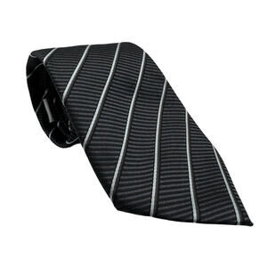 Armani Collezioni Silk Striped Neck Tie Grey 3.4" x 59"